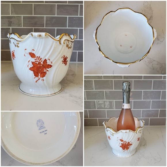 *SOLD* VTG Herend Rust Chinese Bouquet Cachepot - Picture 2 of 8